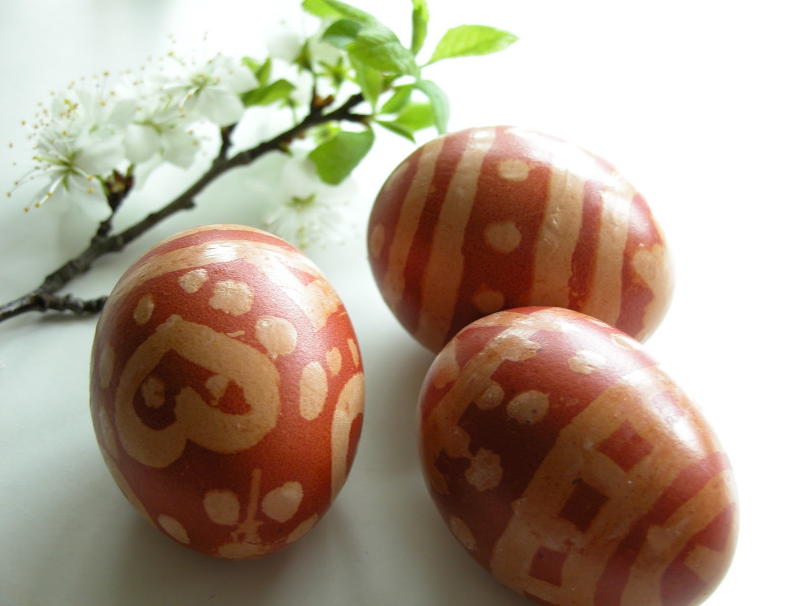 happy to make How to decorate Easter Eggs using wax and onion skins