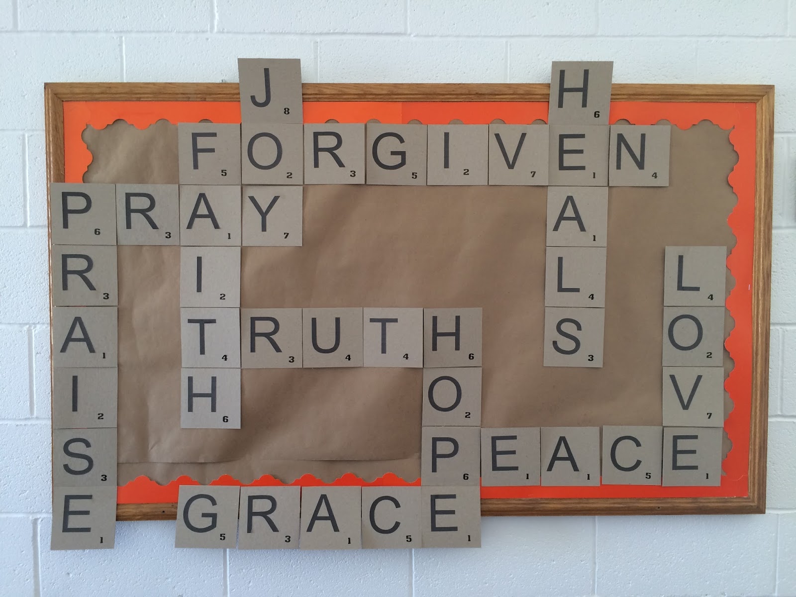 Scrabble Letters Bulletin Board