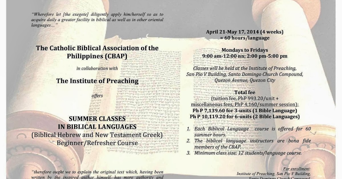 Catholic Biblical Association of the Philippines Learn Original