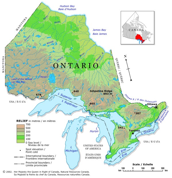 Ontario+canada+cities+map