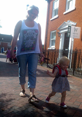 single mother ahoy out for a walk Little Life back pack