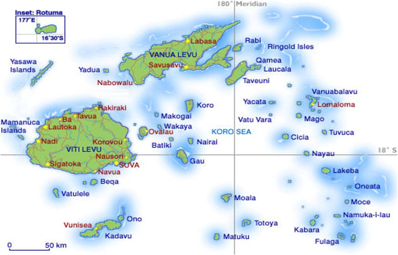 Where Is Fiji Located On A World Map Map