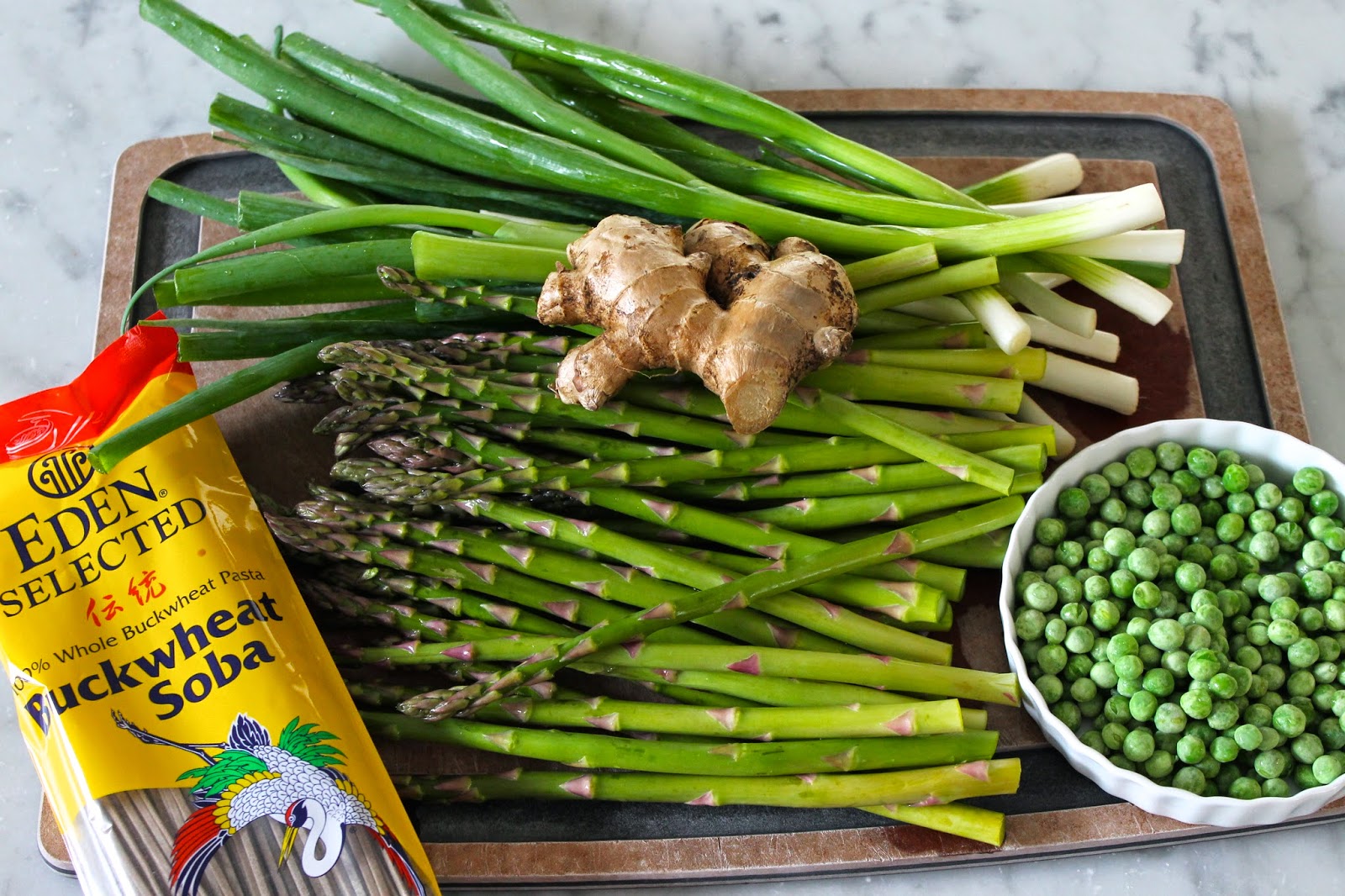 Saffron & Sun Soba Noodles with Spring Vegetables and Teriyaki Sauce