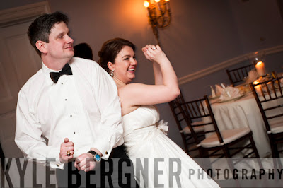 Bride and Groom dancing at the wedding reception at Mansion at the Valley Country Club