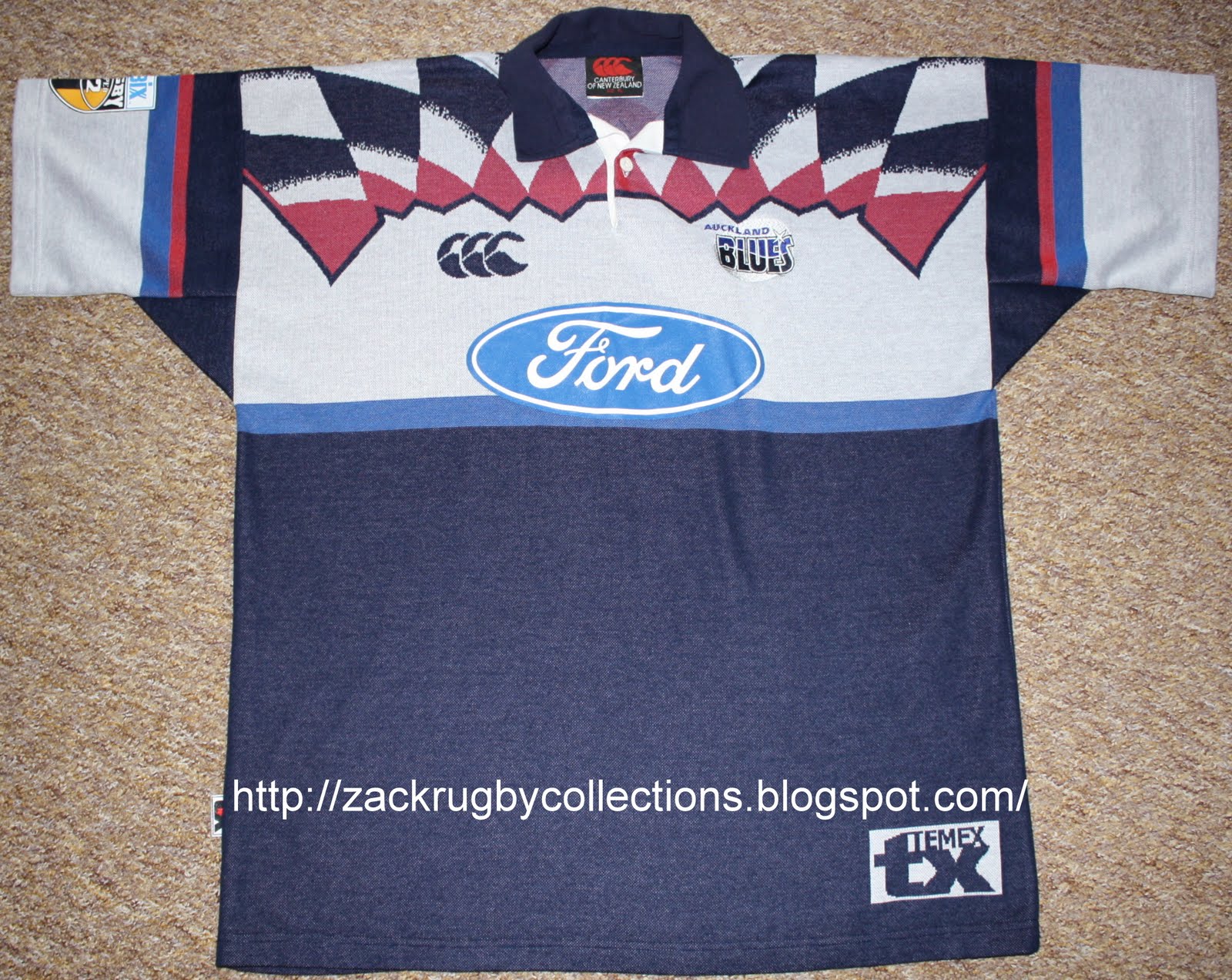 ZackRugby Collections® Auckland Blues Super 12 Pro Home 2000/2001