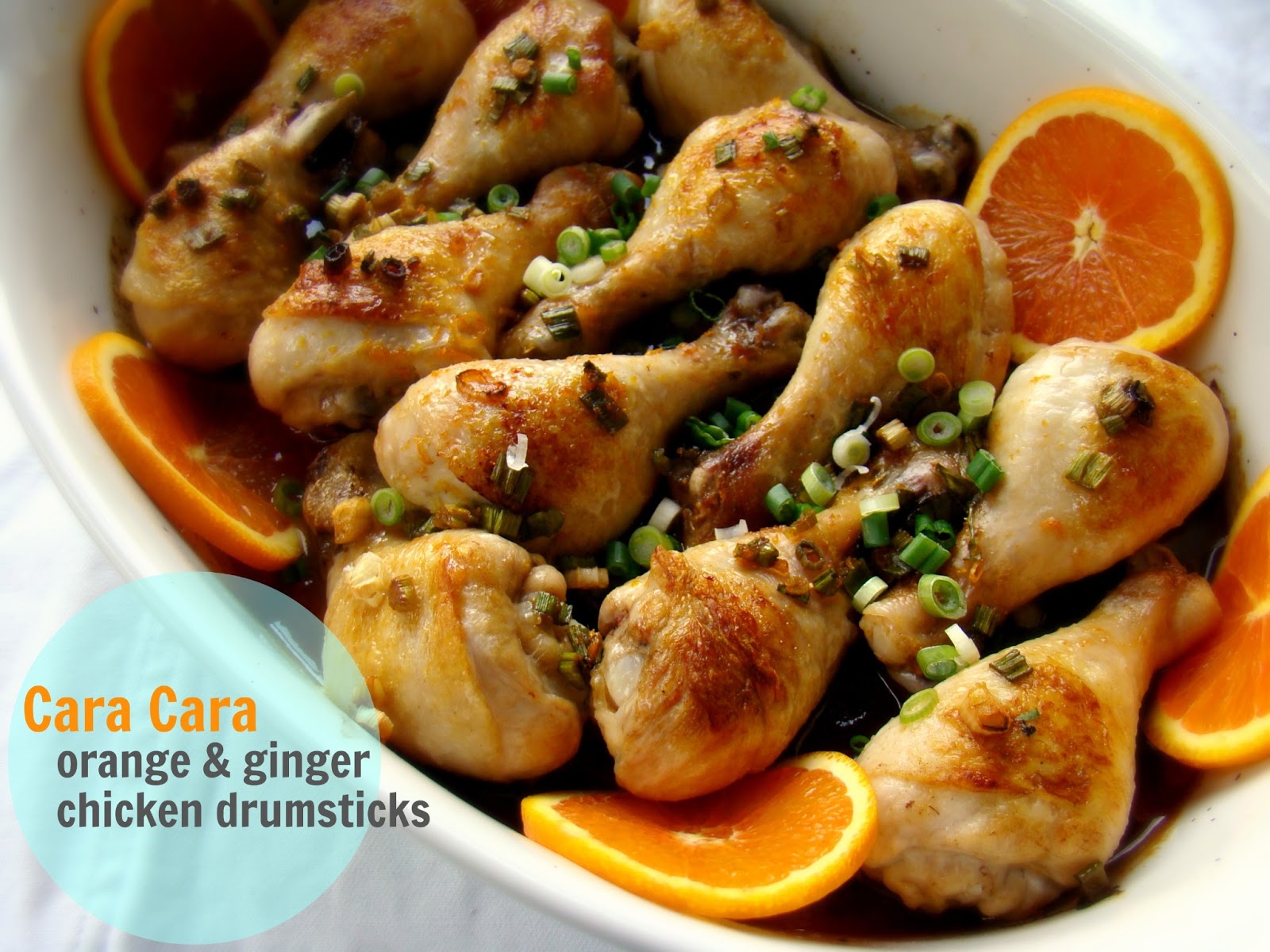 Cara Cara orange & ginger chicken drumsticks