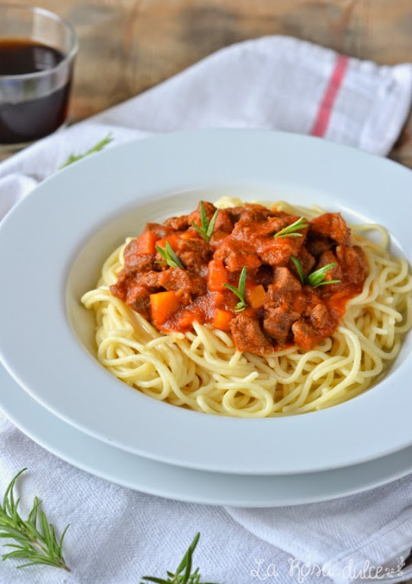 Espaguetis Con Ragú De Ternera