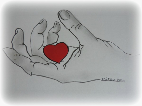 le coeur sur la main