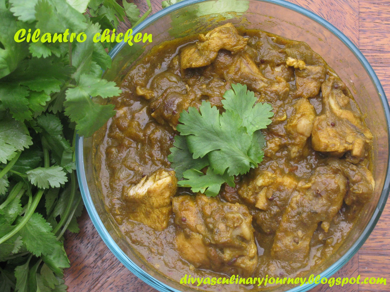 Divya's culinary journey Cilantro Chicken Easy Chicken Curry Recipe