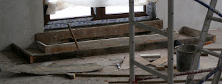 Frames laid out for the inside steps Frames laid out for the inside steps
