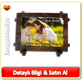 Fotoğraf Baskılı Taş Ahşap Çerçeve Kız arkadaşa yılbaşı hediyesi