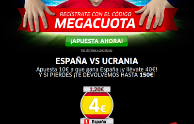 marca apuestas megacuota 4 España vs Ucrania euro 2016 27 marzo marca apuestas megacuota 4 España vs Ucrania euro 2016 27 marzo