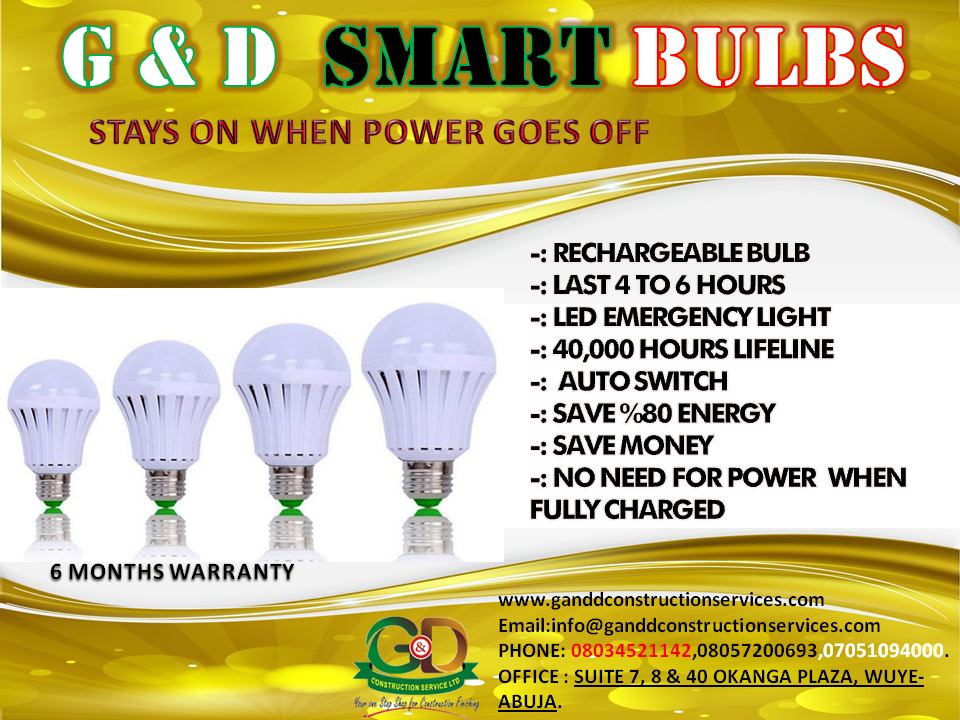 G&D Smart Bulbs (rechargeable)