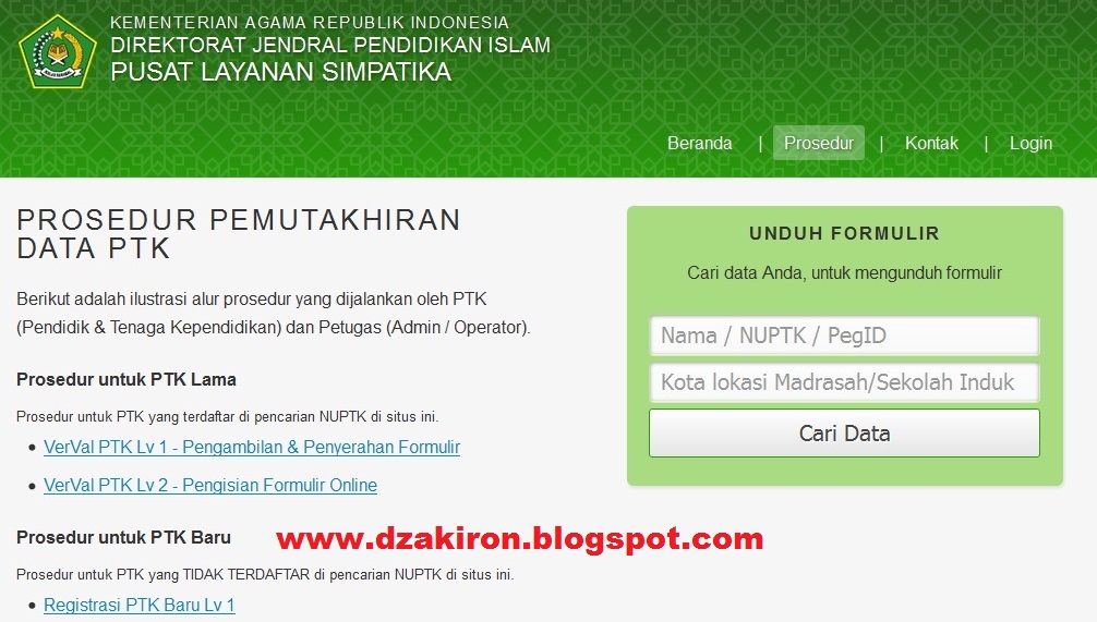 SIMPATIKA LAYANAN PADAMU NEGERI PTK KEMENAG Dzakiron Inside