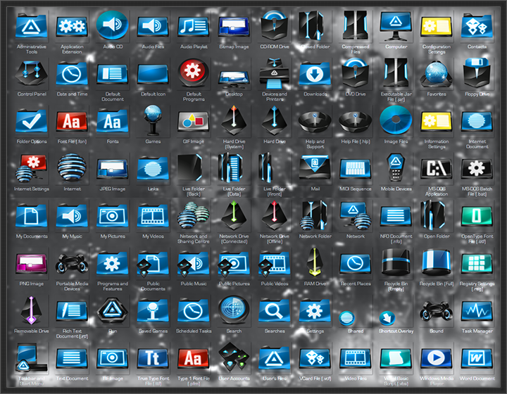 Alienware blue icon pack