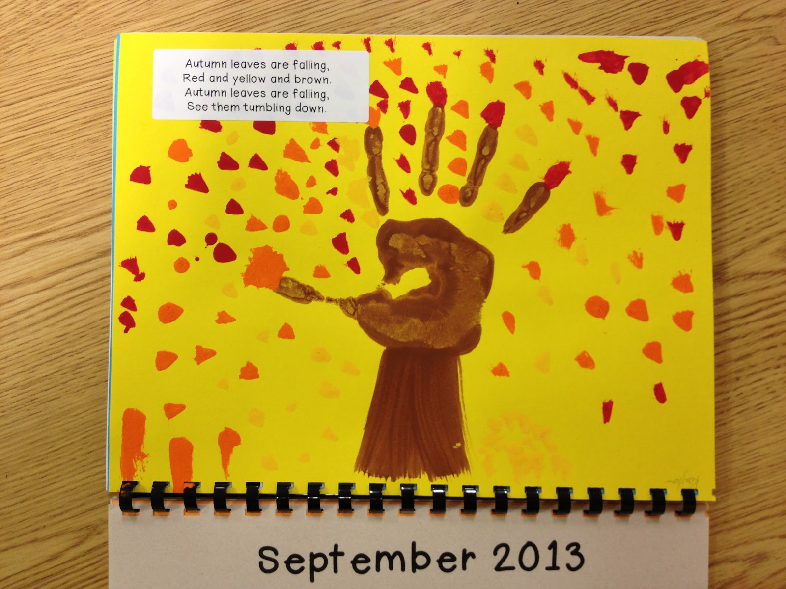gwhizteacher Handprint Calendar