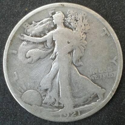 1921-P Liberty Walking half dollar Found Metal
