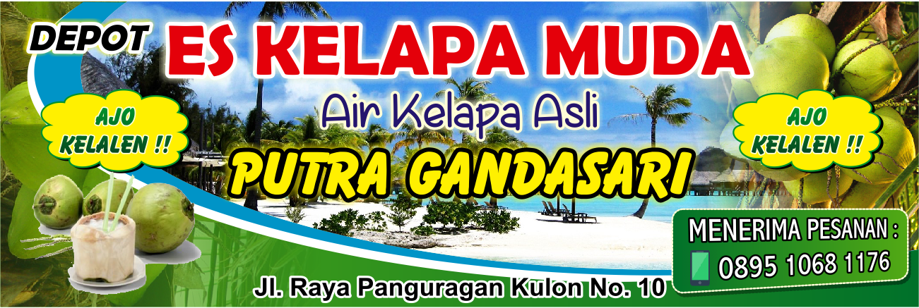 3 Contoh Banner Spanduk Es Kelapa Muda cdr Banner &amp; Spanduk