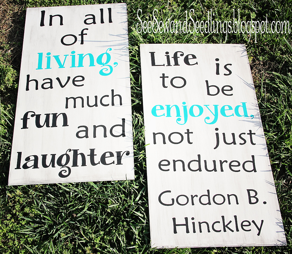 See Sew and Seedlings Quote Board DIY