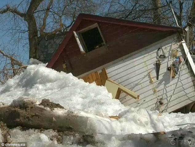 Unusual: A dozen homes were destroyed and many others left uninhabitable after winds piled ice onto Ochre Beach Friday in an unusually large ice flow Unusual: A dozen homes were destroyed and many others left uninhabitable after winds piled ice onto Ochre Beach Friday in an unusually large ice flow