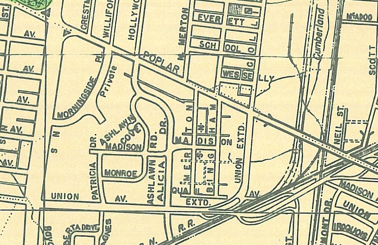 but here is the 1975 official city map of memphis produced by the city engineer s office that seems to show that union extended actually begins at but here is the 1975 official city map of memphis produced by the city engineer s office that seems to show that union extended actually begins at