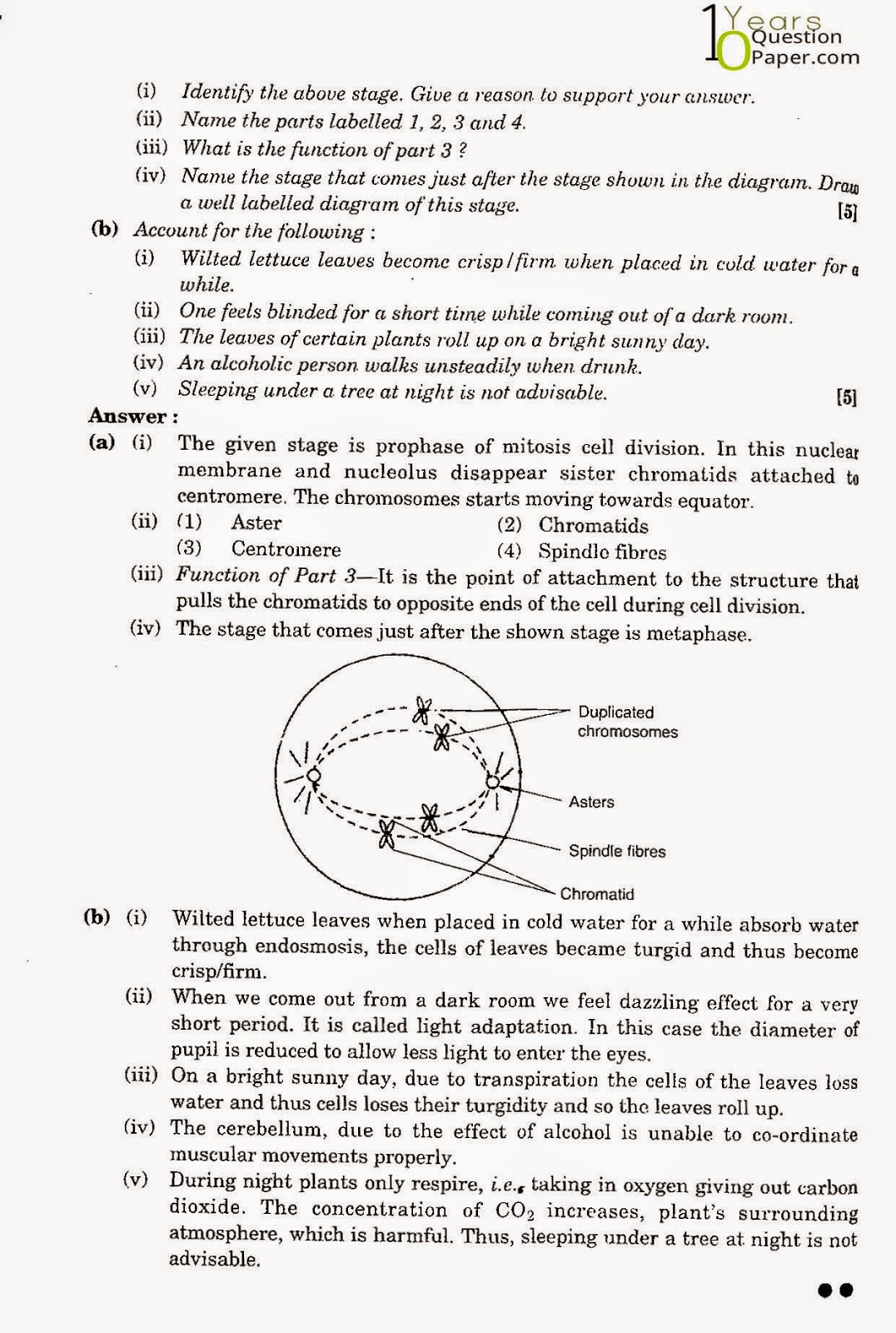 icse class 10th biology solved question paper 2010 icse class 10th Biology solved question paper 2010