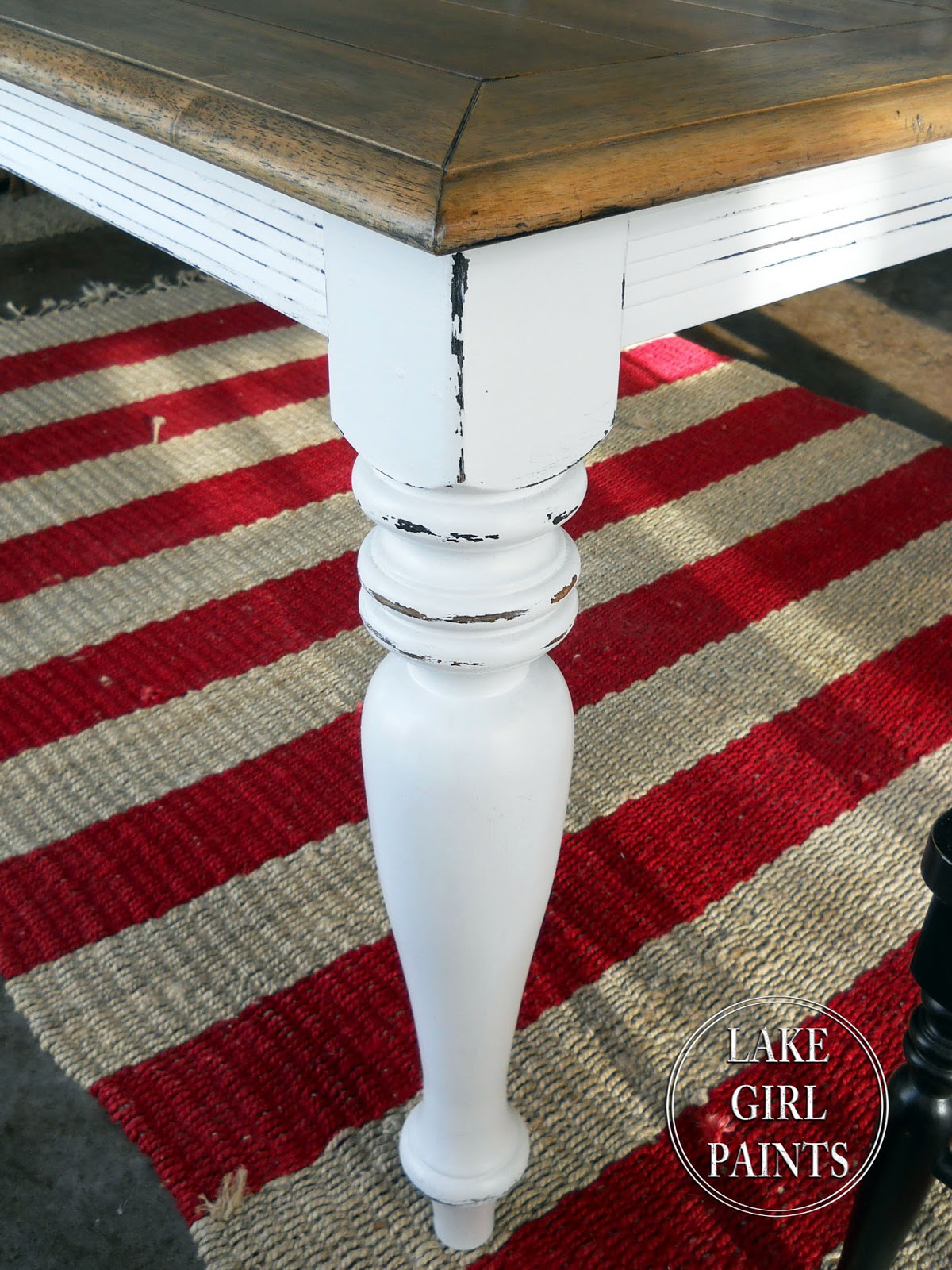 lake girl paints dining table black to farmhouse natural white