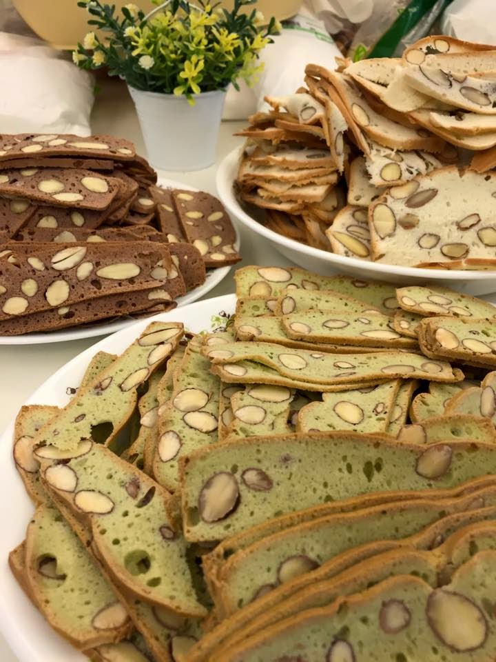 Biscotti Green Tea, Choco and Original Almond Biscotti By Peggy Lim