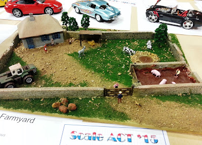 Model farm diorama at a scale model exhibition.