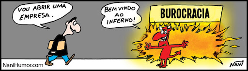 Tirinhas: Bem vindo ao inferno! burocracia para abrir uma empresa. humor