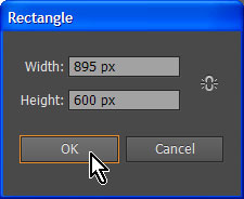 Specify dimensions in rectangle dialog in Adobe Illustrator Specify dimensions in rectangle dialog in Adobe Illustrator