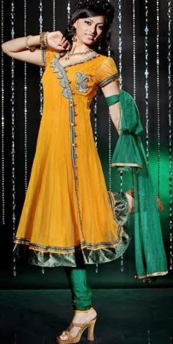 long angrakha frocks