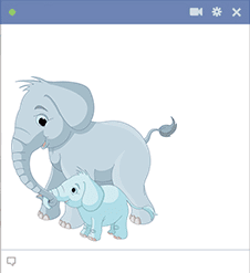 Mom elephant icon with baby