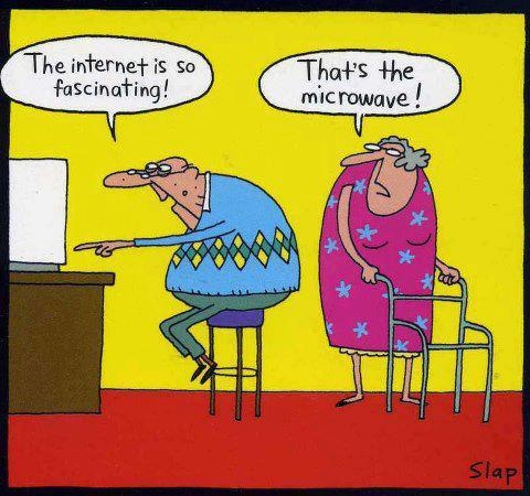 Old Man Internet Microwave Cartoon ~ Silly Bunt Funny