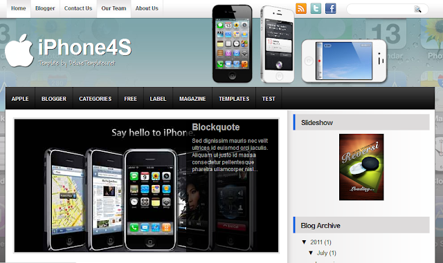 iPhone 4S Technology Blogger Template