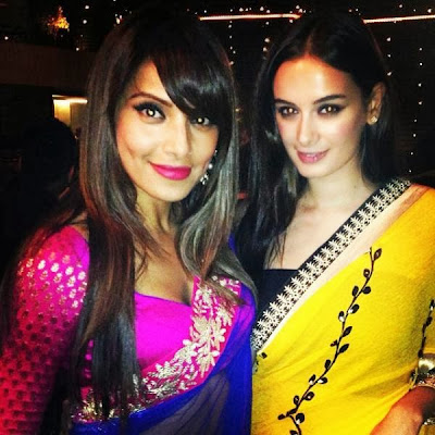 Evelyn Sharma with Bipasha Basu at Diwali party