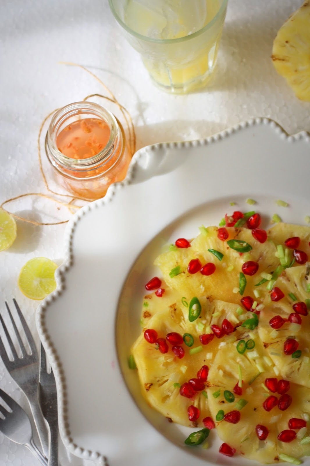 La Petit Chef Pineapple Carpaccio with a chillie infused dressing..