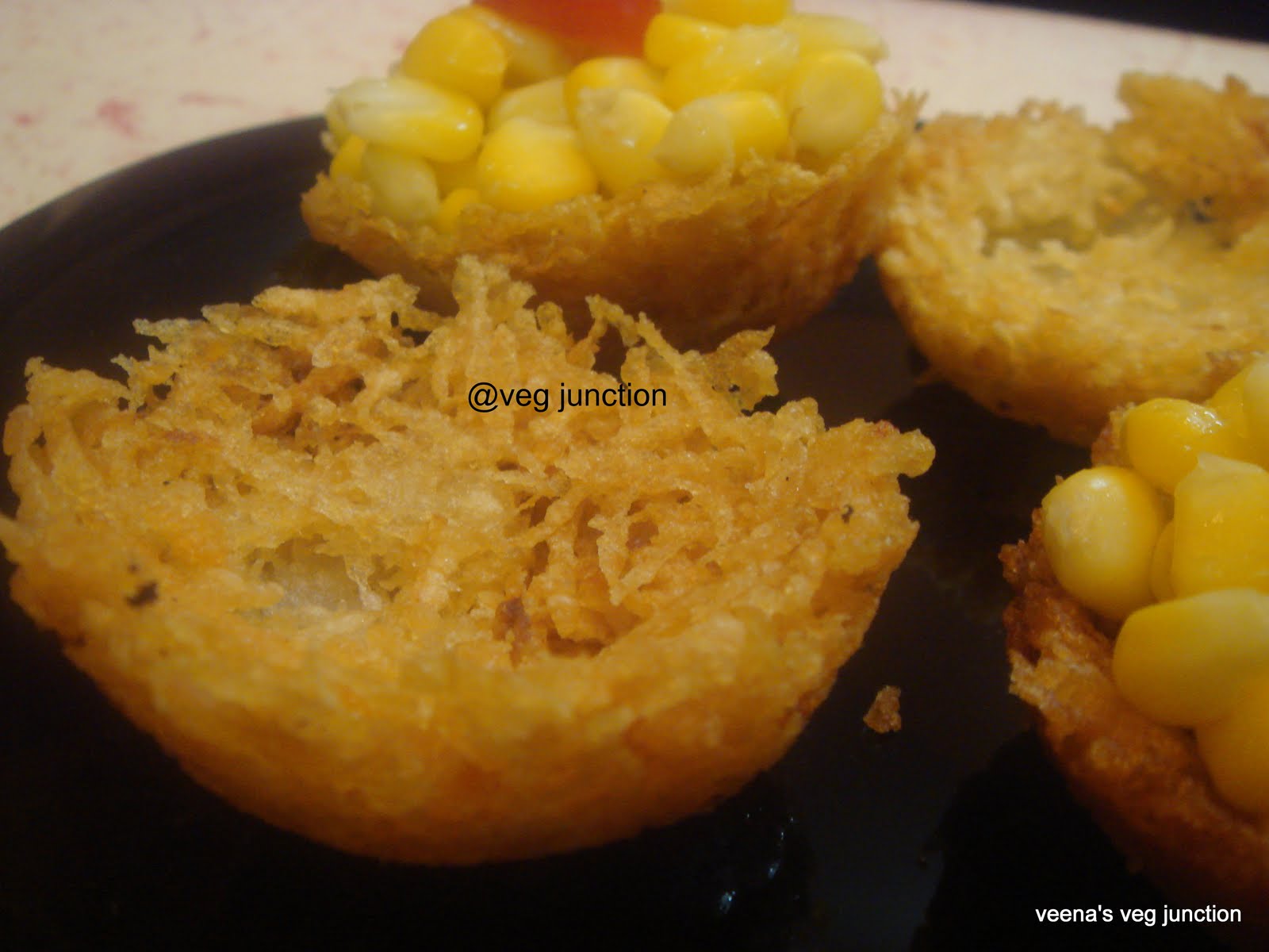 Potato Baskets with Corn Filling Veenas Vegnation