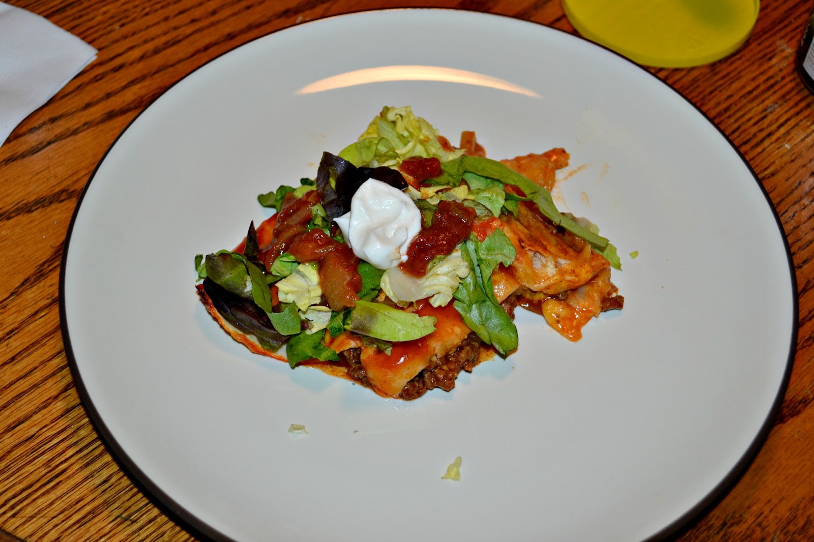 Stacked Enchilada Casserole The Secret Recipe Club HezziD's Books