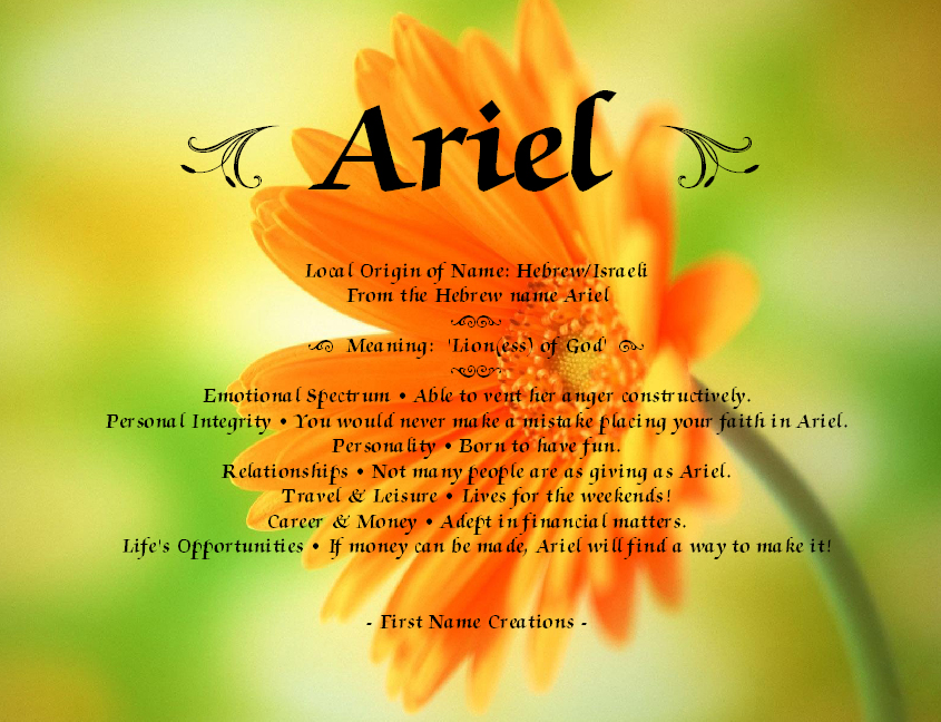Ariel Name Meaning - First Name Creations