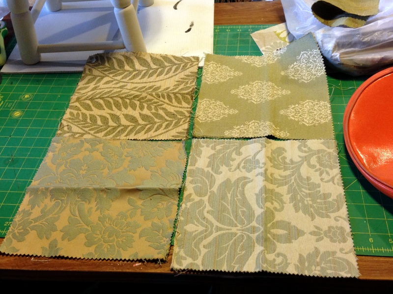 blue roof cabin Upholster an Ottoman with Fabric Swatches