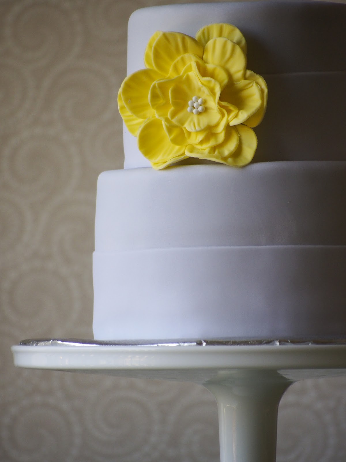 Devanys Designs Lavender with Yellow Flower Bridal Shower Cake