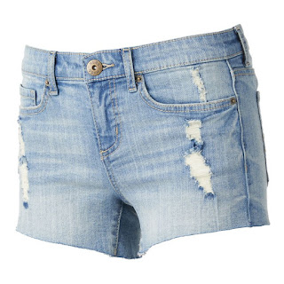 Kohls coupon 30% off:  Mudd® Destructed Cutoff Midi Jean Shorts