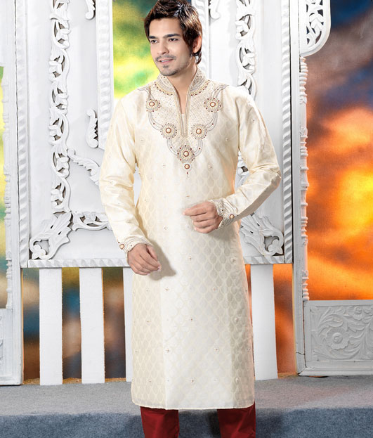 Gent stylish kurta 201213  embroidered kurta pyjama for men  wedding Gent stylish kurta 201213  embroidered kurta pyjama for men  wedding