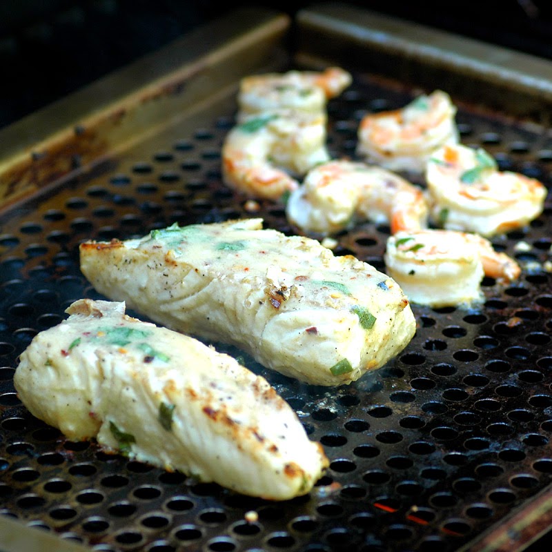 Savoring Time in the Kitchen Grilled Shrimp and Halibut with Herb and
