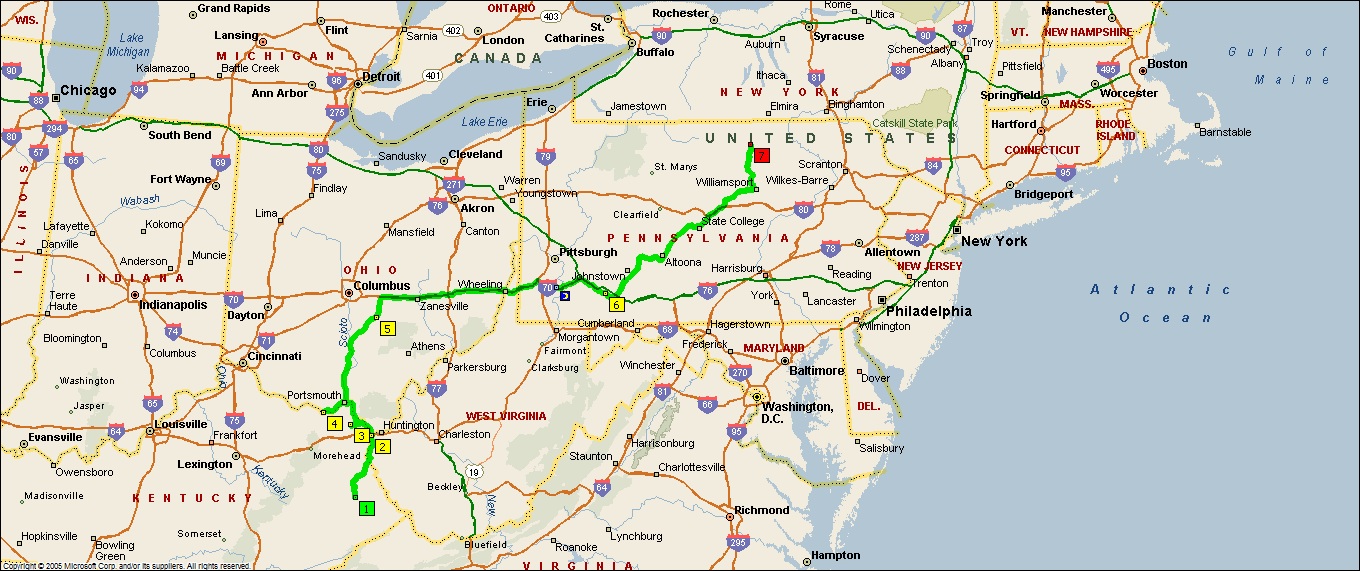 Road Map Of Ohio And Pennsylvania Map