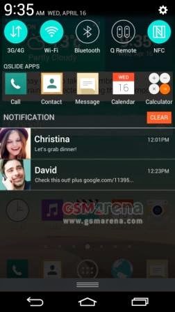Bocoran, UI LG G3 dengan layar QHD 1440 x 2560 pixel Bocoran, UI LG G3 dengan layar QHD 1440 x 2560 pixel