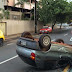 Londrina: sem CNH, motorista cochila e capota na Higienópolis após colisão