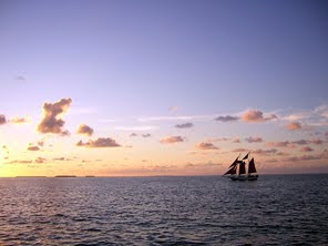 Schooner at Sunset