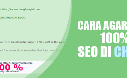 Agar Blog 100% SEO di Chkme Baik di Homepage dan Postingan Blog